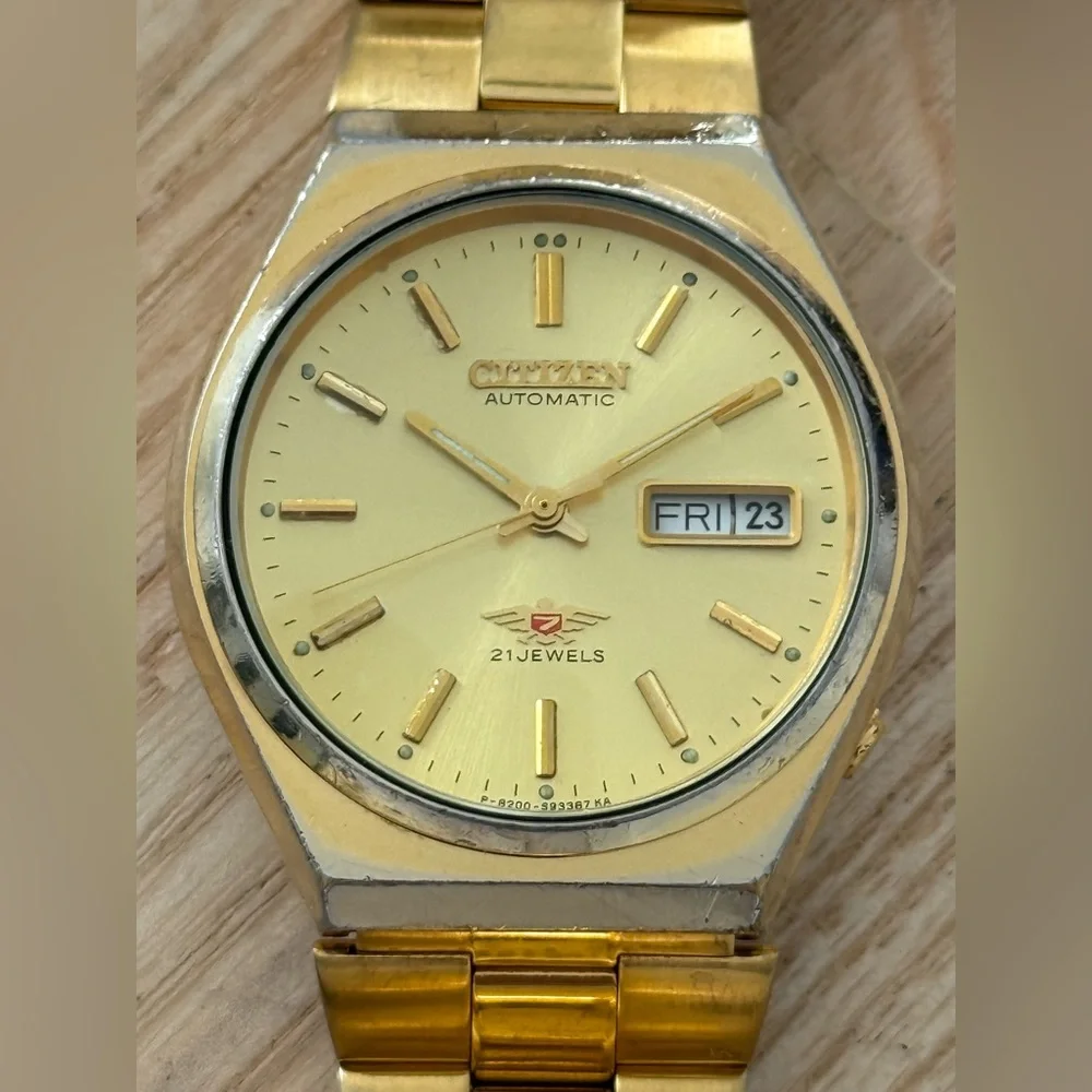 Citizen Eagle 7 Automatic 21 Jewels Rare Vintage Men’s Watch Gold Dial Bracelet